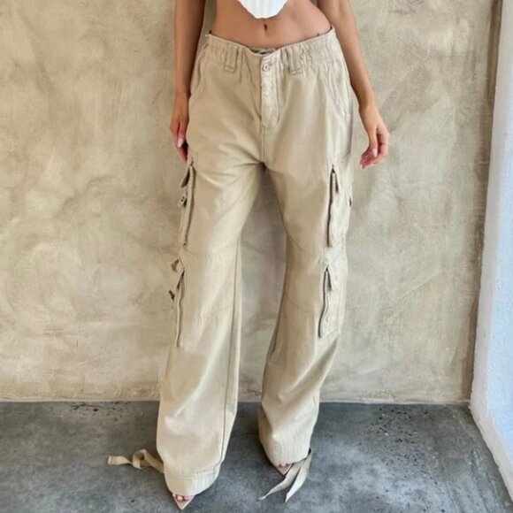 Baby Boo Pants - Baby Boo Fashion Cargo Pants Womens XS Sand Brown Tinashe Utility Baggy Relaxed